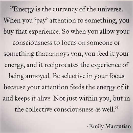 energy is the currency of the universe