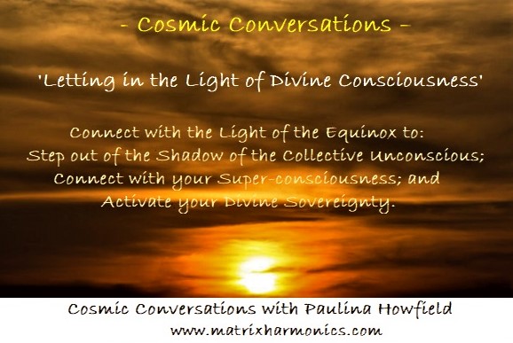 Header for cosmic conversation for letting in the light