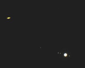 the star conjunction approaches in the night sky